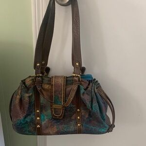 Sharif Brown and Teal Shoulder Bag